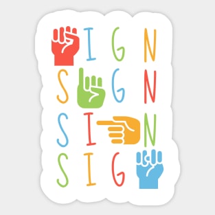 ASL Sign- American Sign Language Alphabet Sticker